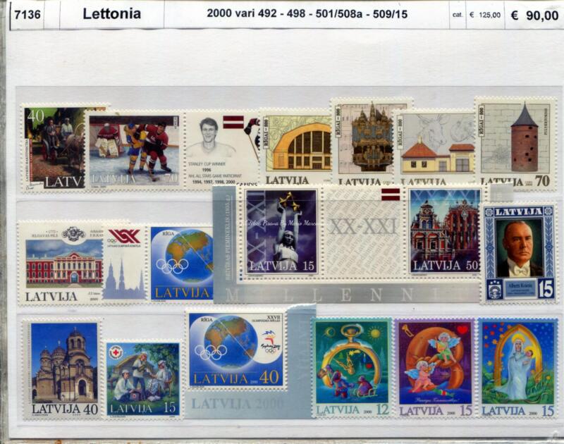Francobolli Lettonia Anno 2000 Varie emissioni