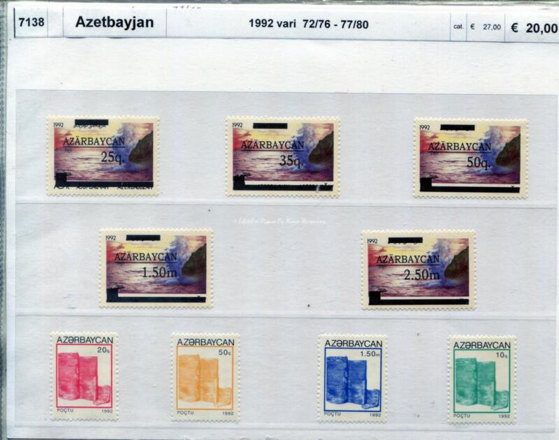 Francobolli Azerbaigian Anno 1992 Varie emissioni
