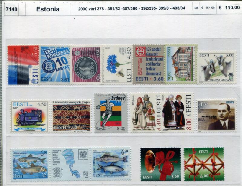 Francobolli Estonia Anno 2000 Varie emissioni