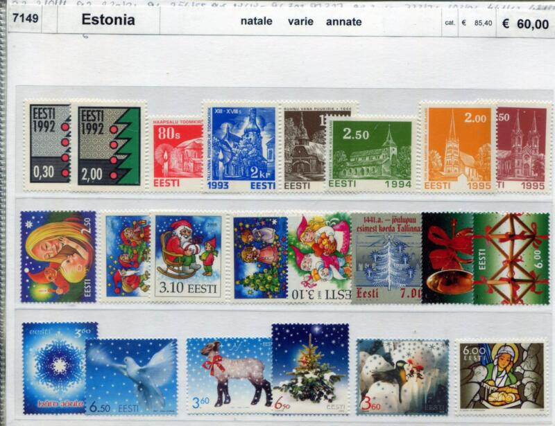 Francobolli Estonia Tematica Natale Varie annate