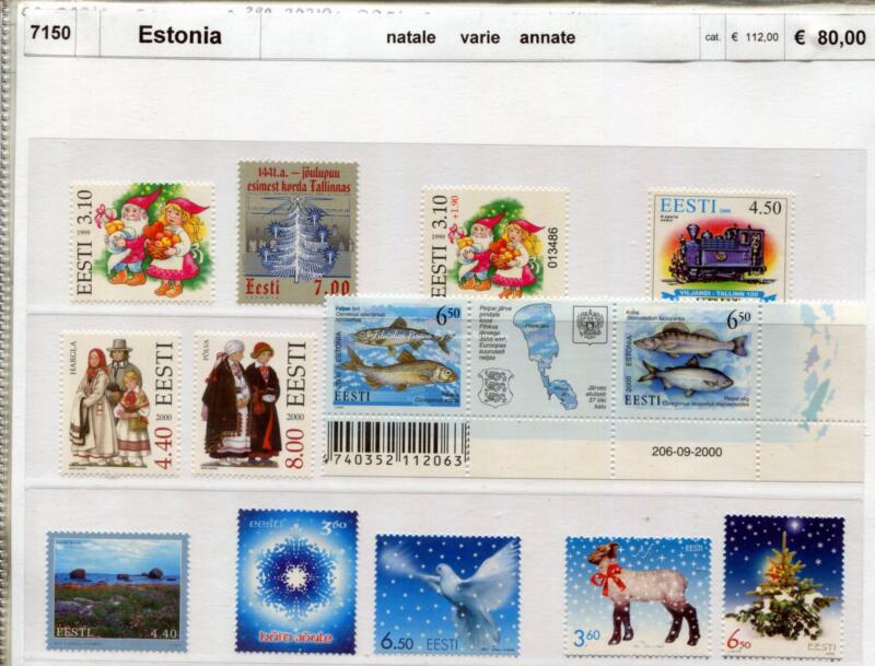 Francobolli Estonia Tematica Natale Varie annate