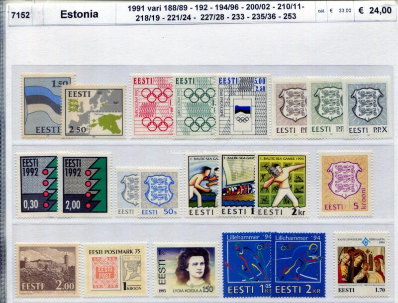 Francobolli Estonia Anno 1891 Varie emissioni