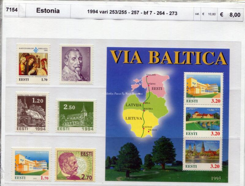 Francobolli Estonia Anno 1994 Varie emissioni
