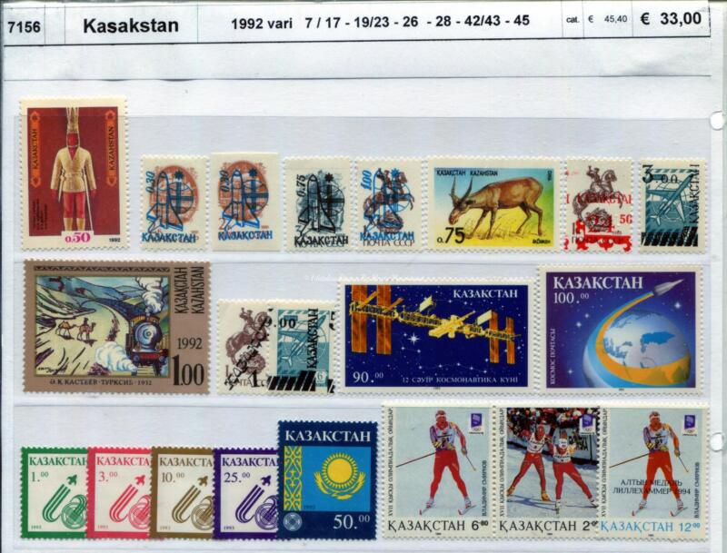 Francobolli Kazakistan Anno 1992 Varie emissioni