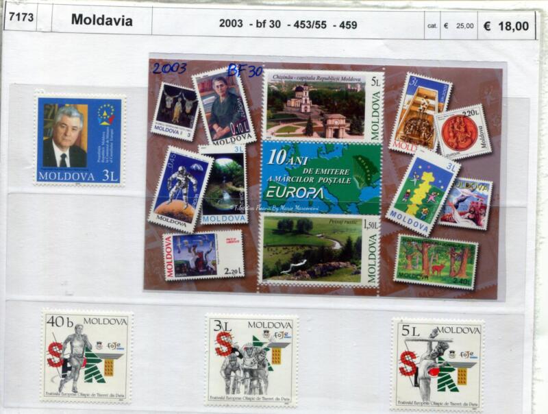 Francobolli e Foglietto Moldavia Anno 2003