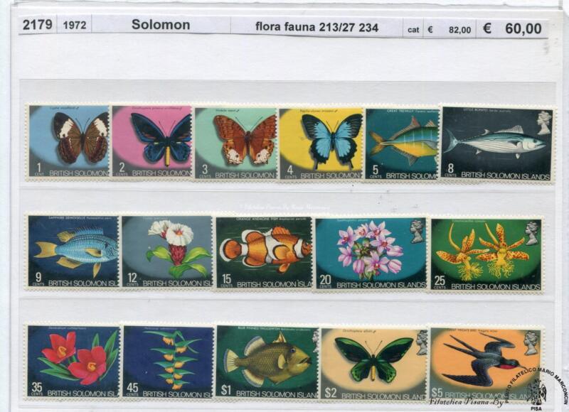 Salomone Island   1972  flora e fauna  213 / 227 e 234