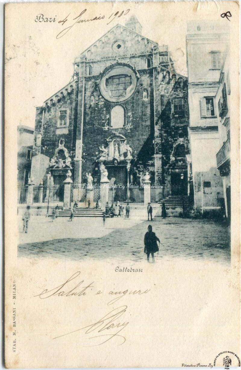 Cartolina illustrata. Bari - La Cattedrale