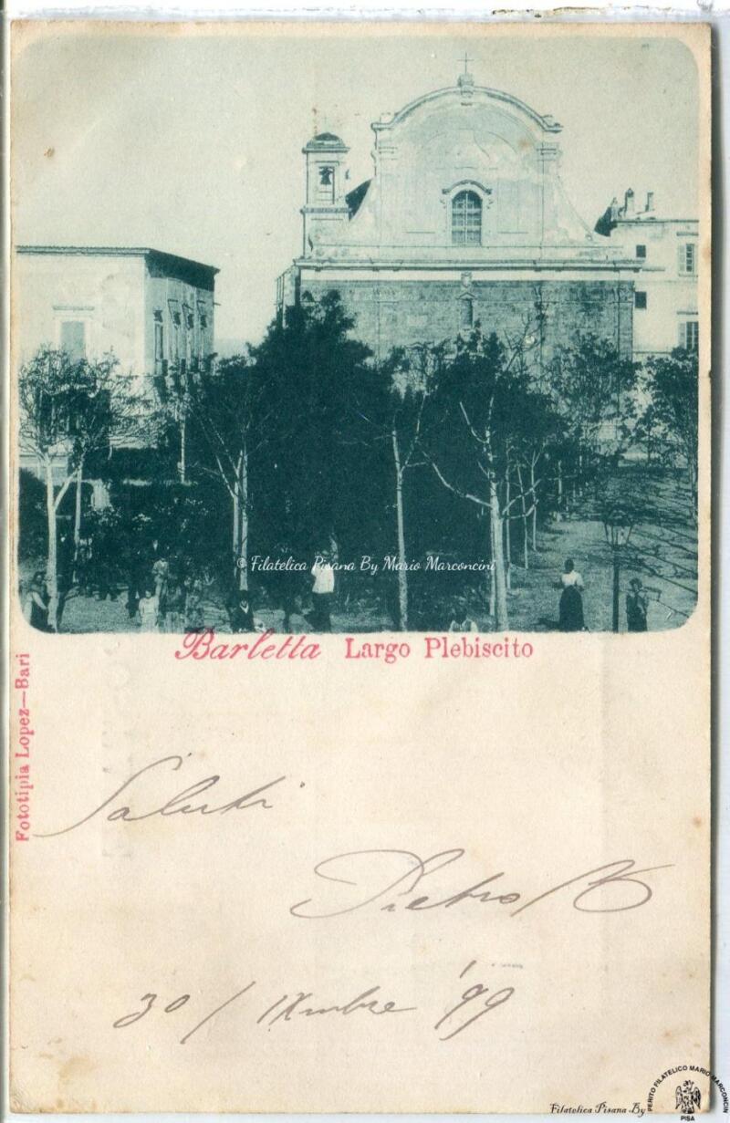 Cartolina Illustrata. Barletta - Largo Plebiscito