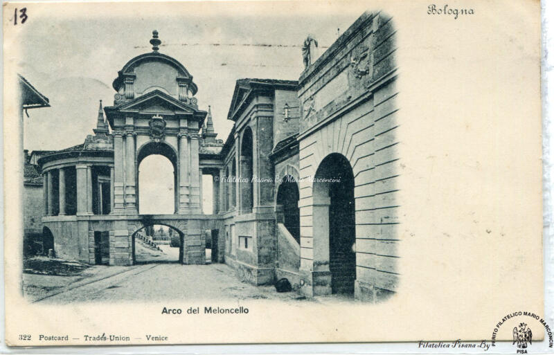 Cartolina illustrata. Bologna - Arco del  Meloncello