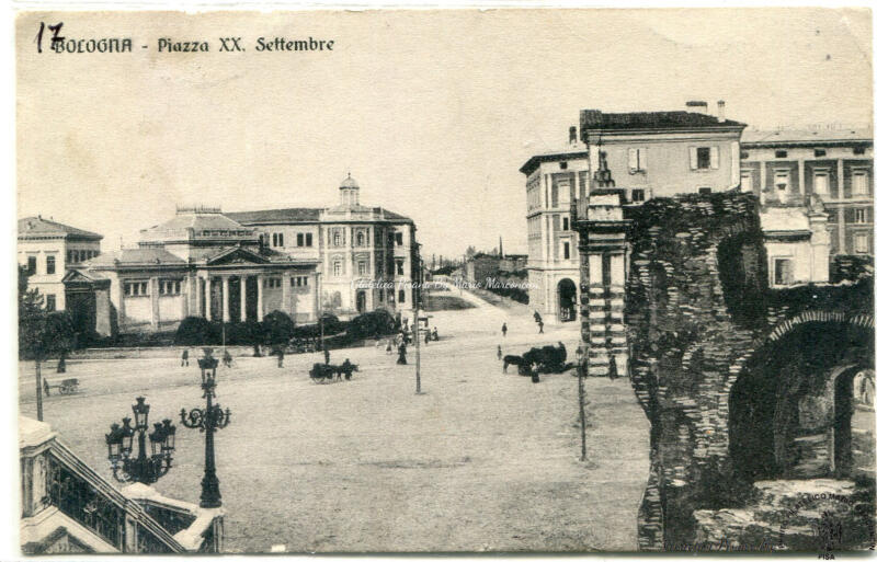 Cartolina illustrata. Bologna - Piazza XX Settembre