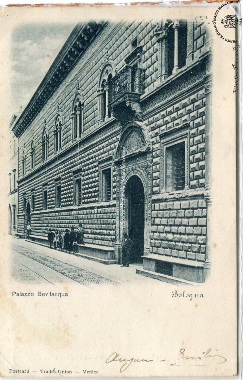 Cartolina illustrata. Bologna - Palazzo Bevilacqua