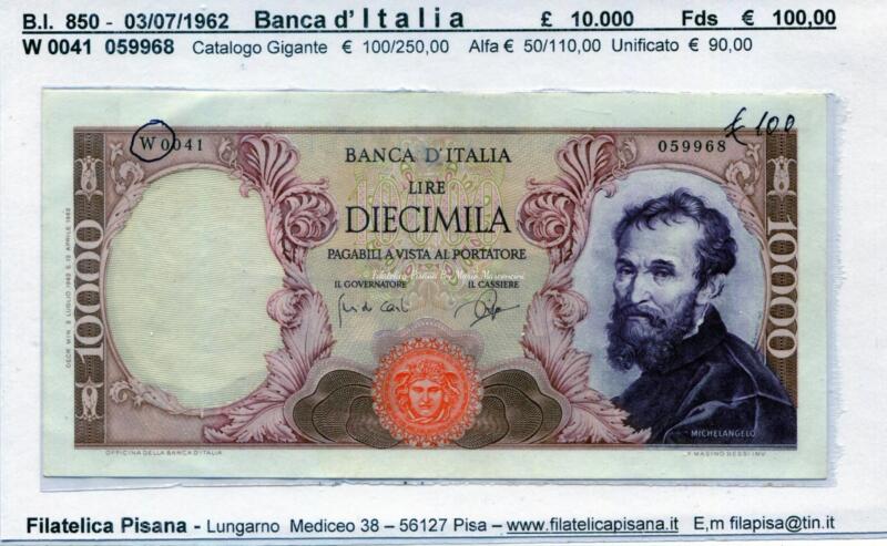 Banconota Italia - data 03/07/1962 - Lire 10.000