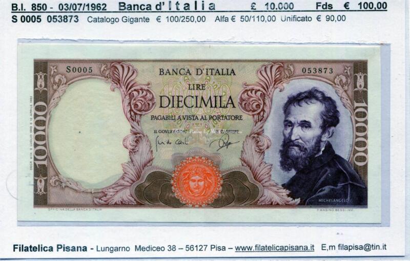 Banconota Italia - data 03/07/1962 - Lire 10.000
