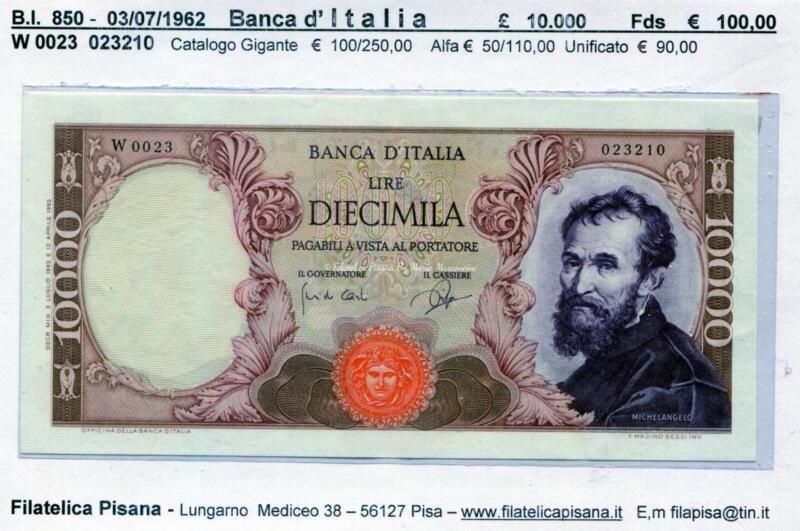 Banconota Italia - data 03/07/1962 - Lire 10.000