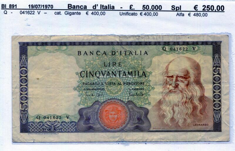 Banconota Italia - data 19/07/1970 - Lire 50.000
