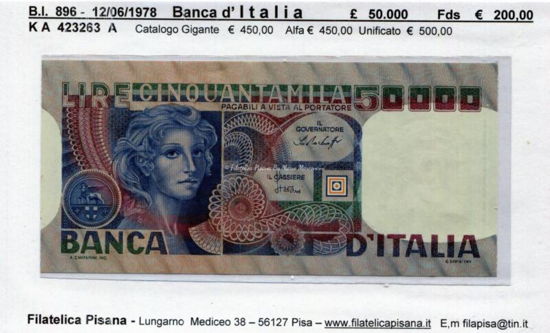Banconota Italia - data 12/06/1978 - Lire 50.000