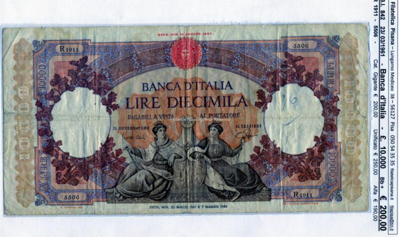 Banconota Italia - Anno 1961 - Lire 10.000