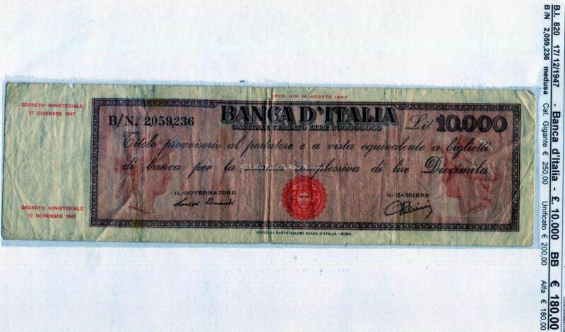 Banconota Banca d'Italia - Anno 1948 - Lire 10.000