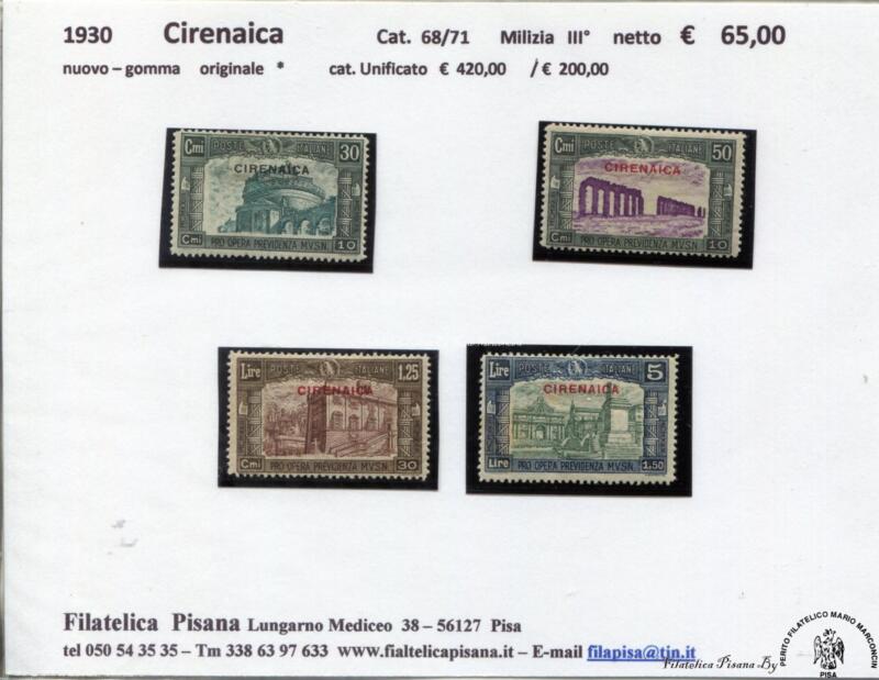 11   Cirenaica   1930   Milizia  3°     68/71