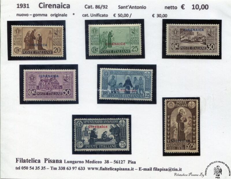 14   Cirenaica     1931   Sant'Antonio   86/92