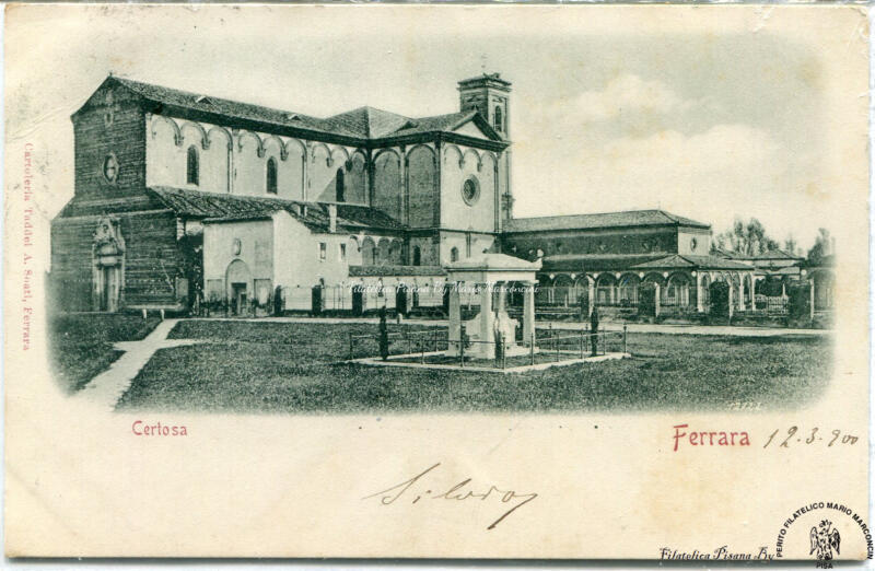 Cartolina illustrata. Ferrara - Certosa