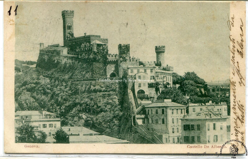 Cartolina illustrata Genova. Castello De Albertis