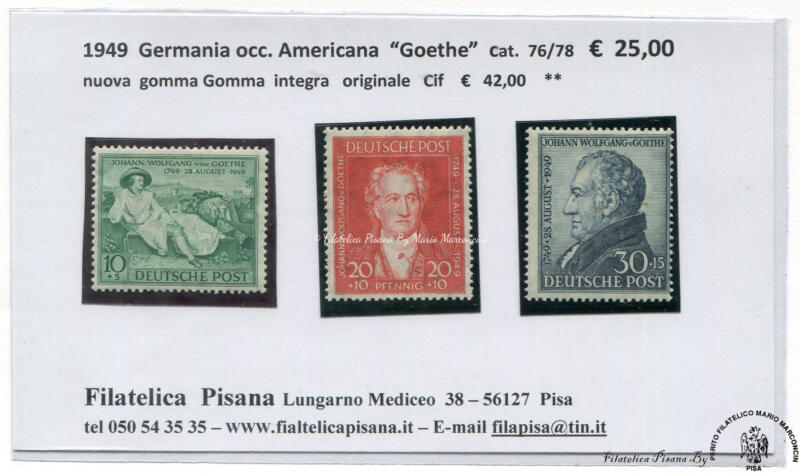 4  Germania   " Anglo - Americana  1949  76/78  Goethe  * * *