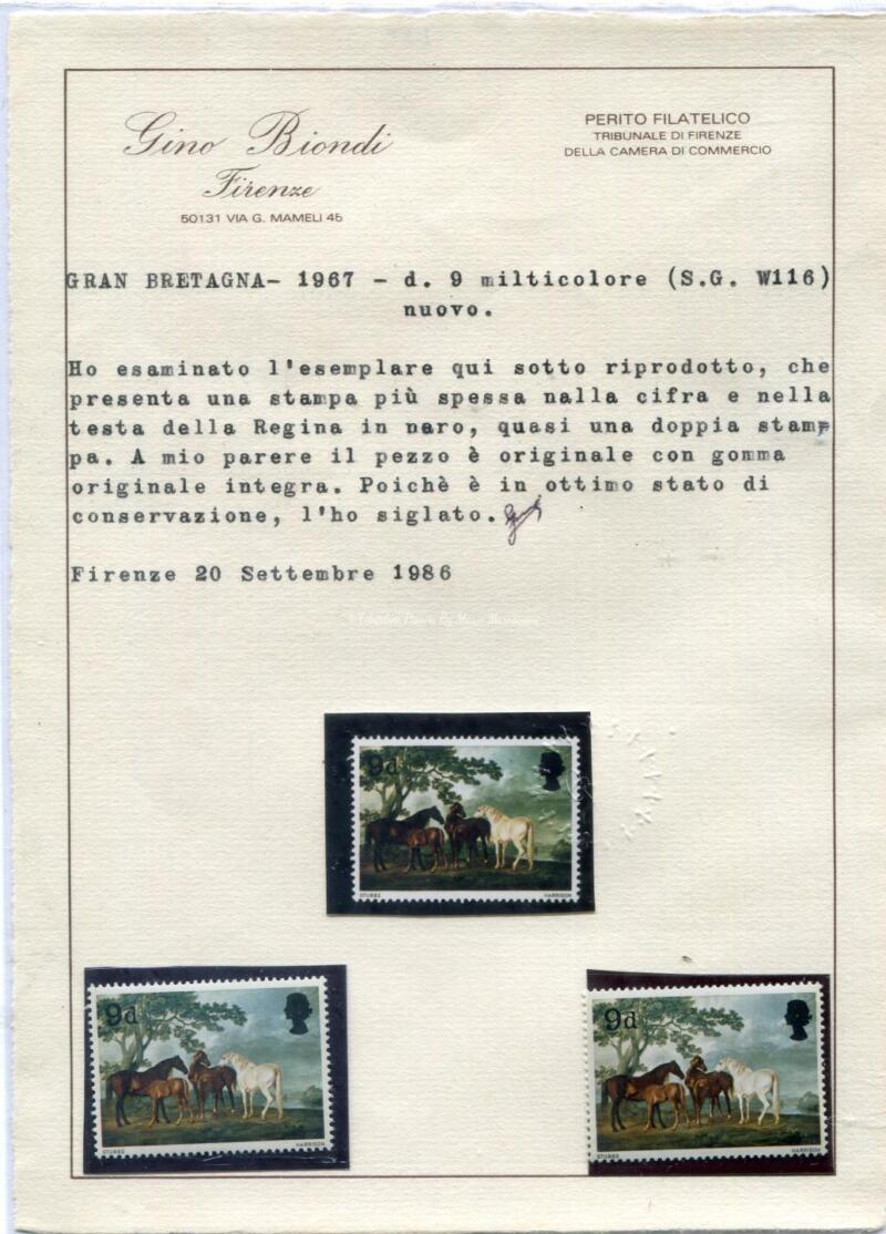 2 Inghilterra  1967   Curiosità  doppia stampa