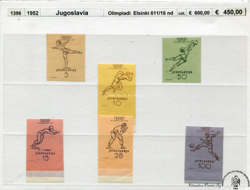 1  Jugoslavia   1952  Olimpiadi Elsinki  ND 611/616