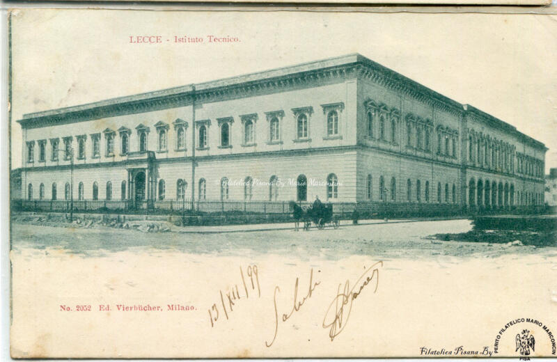 Cartolina illustrata Lecce. Istituto tecnico