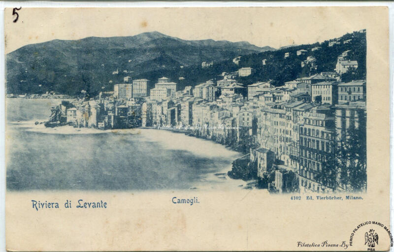 Cartolina illustrata Camogli. Riviera di Levante