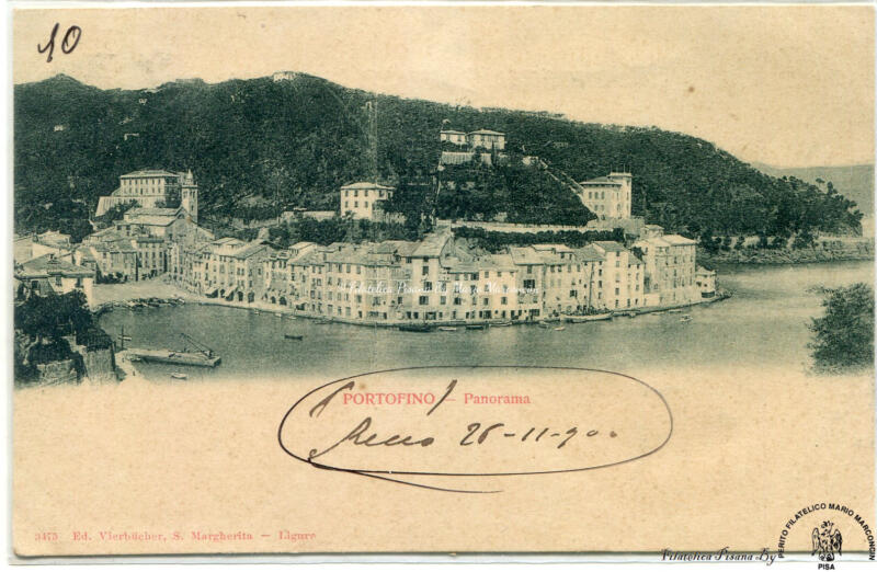 Cartolina illustrata Portofino. Panorama