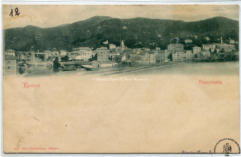 Cartolina illustrata Recco. Panorama