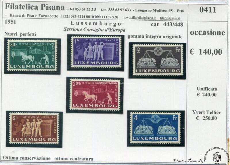 411  Lussemburgo   1951  Consiglio d'Europa  443/448