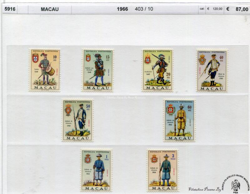 5916 Francobolli Macao - Anno 1966 Uniformi militari