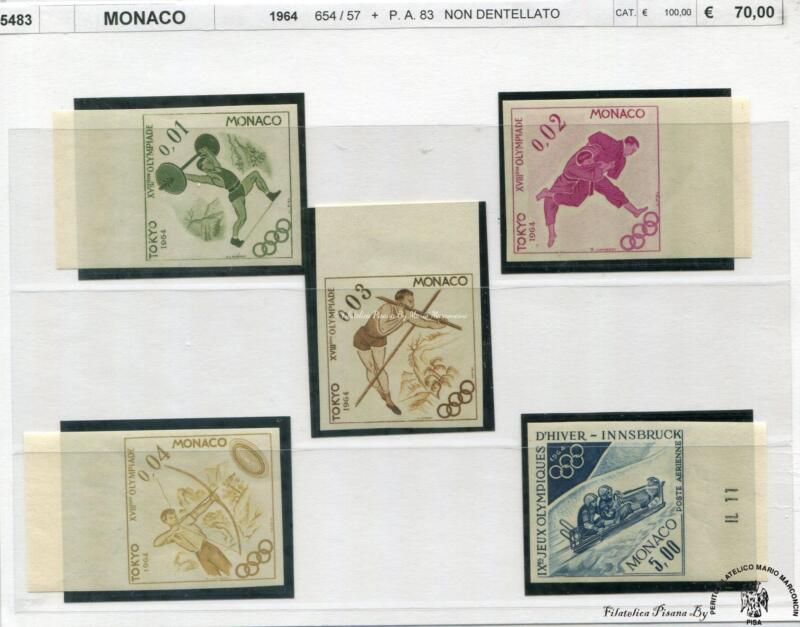 4583  Monaco  1964  Olimpiadi  654/657 pa 83 ND