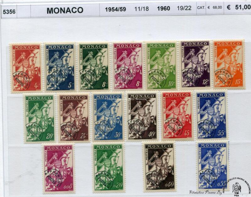 5356 Francobolli Principato di Monaco - Anni 1954/1959, 1960 Preobliterati