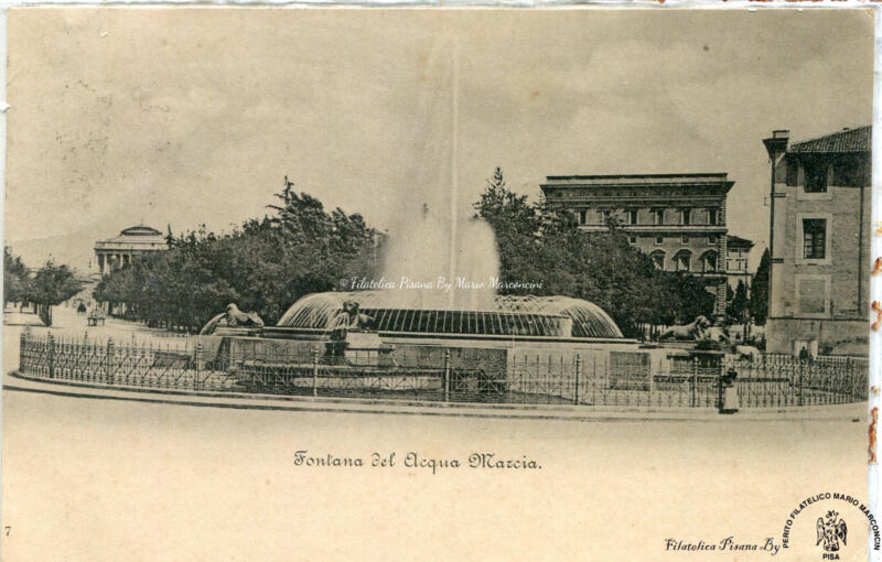 Cartolina illustrata Roma. ‘Fontana del Acqua Marcia’