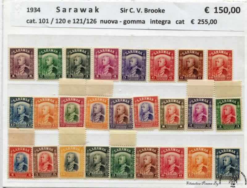 Sarawak   1934   Sir  Brooke   101/120 e 121/126