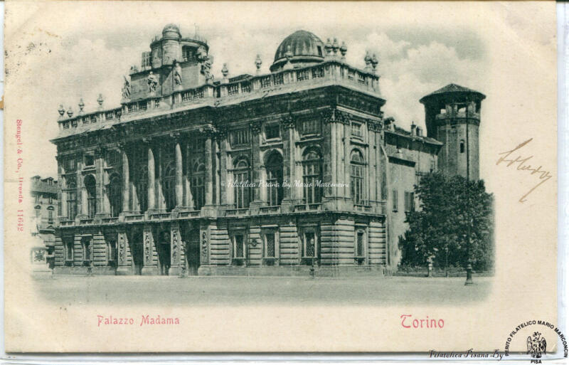 Cartolina illustrata Torino. Palazzo Madama