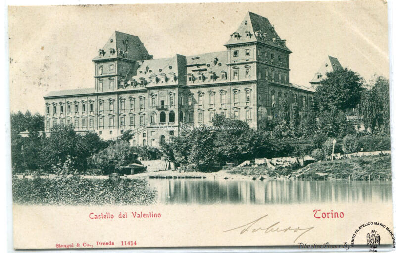 Cartolina illustrata Torino. Castello del Valentino
