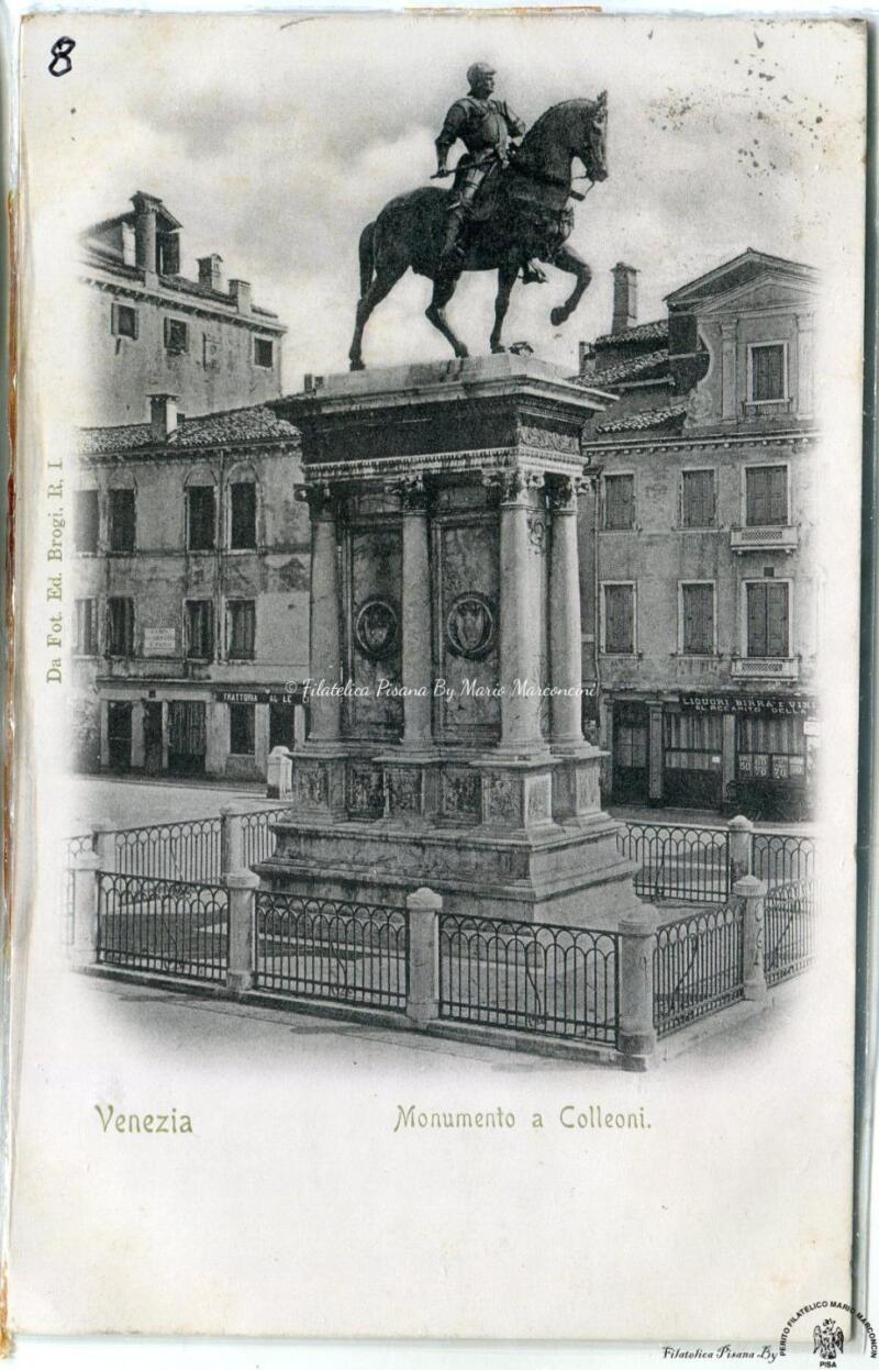 Cartolina illustrata Venezia. Monumento a Colleoni