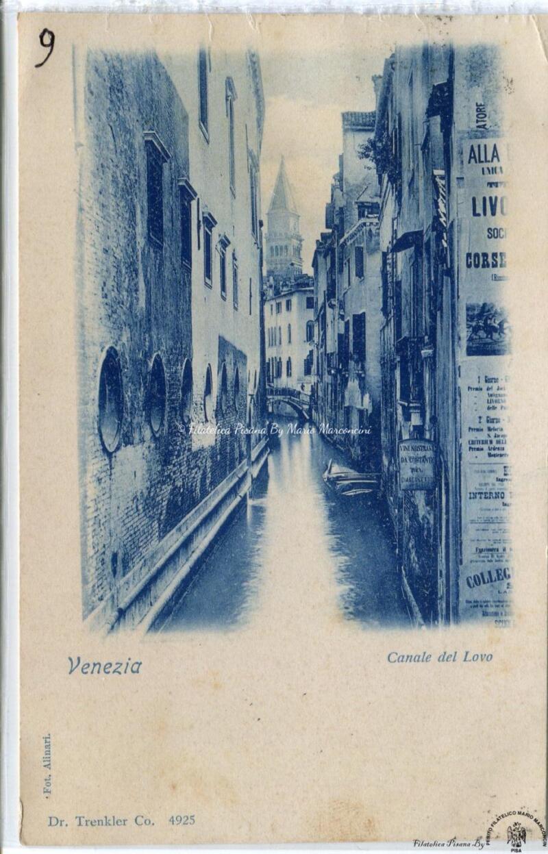 Cartolina illustrata Venezia. Canale del Lovo