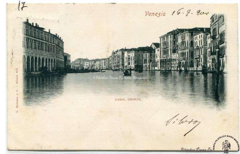Cartolina illustrata Venezia. Canal Grande