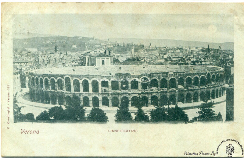 Cartolina illustrata Verona. L’Anfiteatro