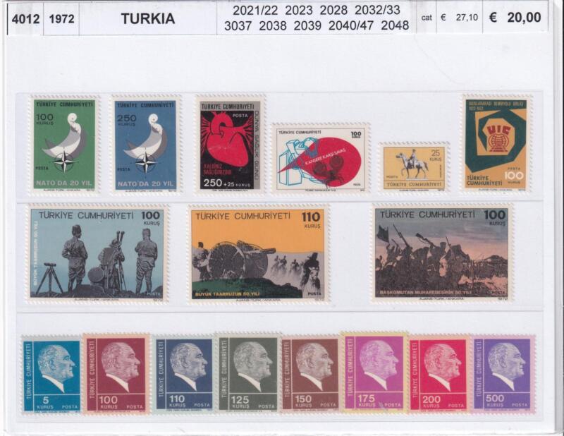 Francobolli Turchia - Anno 1972