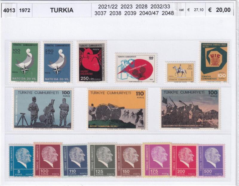 Francobolli Turchia - Anno 1972