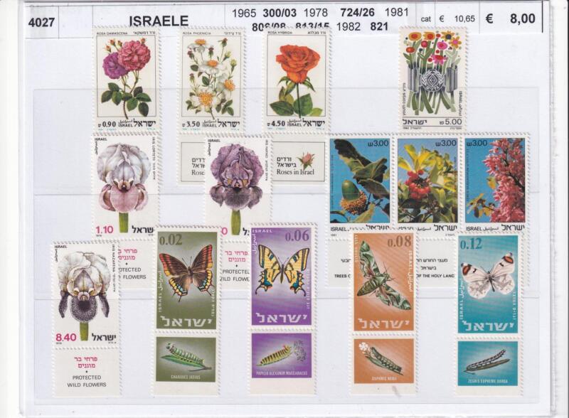 Francobolli Israele - Anni 1965, 1978, 1981, 1982 Fiori Farfalle