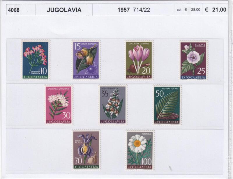 Francobolli Jugoslavia - Anno 1957 Flora