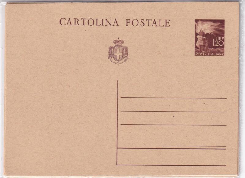 Cartolina postale Italia - cat. n. 127 Lire 1,20
